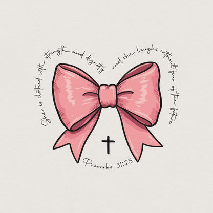Proverbs Coquette Bow PNG, Pink Bow Watercolor - 300 DPI Design for T-Shirt