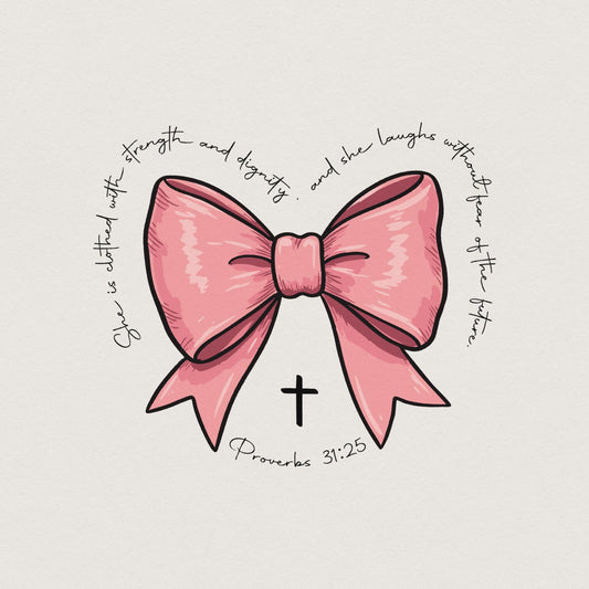 Proverbs Coquette Bow PNG, Pink Bow Watercolor - 300 DPI Design for T-Shirt