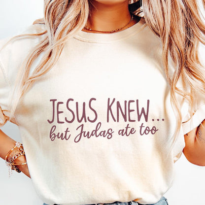 Jesus Knew But Judas Ate Too PNG, Christian Retro Sublimation Design -