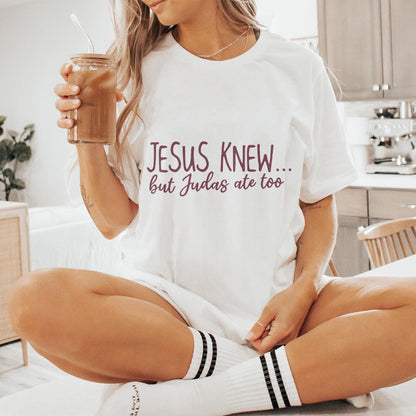 Jesus Knew But Judas Ate Too PNG, Christian Retro Sublimation Design -