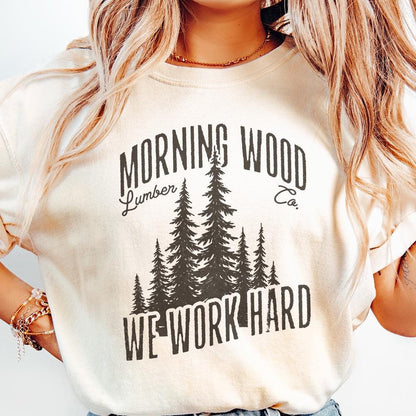 Morning Wood Lumber Co PNG, Funny Husband Gift - 300 DPI Design for T-Shirt