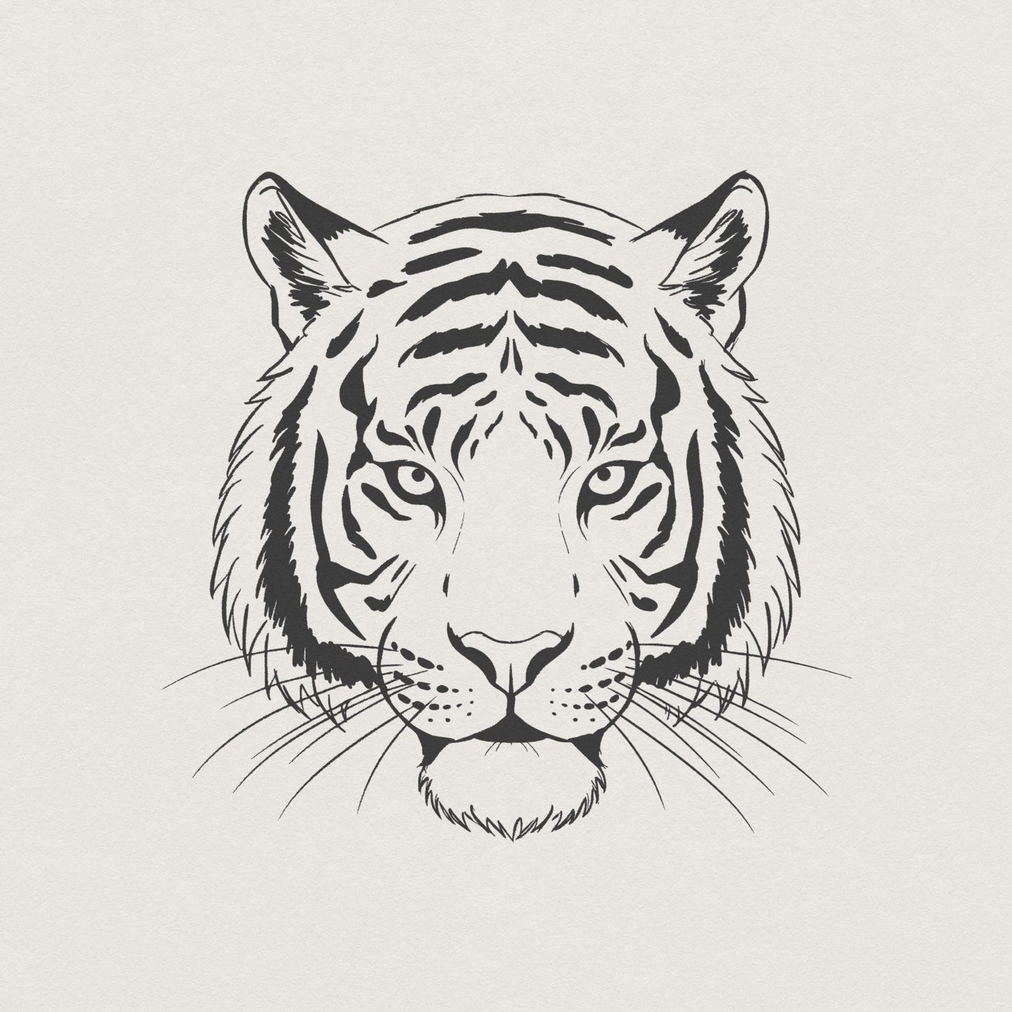 Majestic Tiger Head PNG, Wild Animal Art - 300 DPI Design for T-Shirt