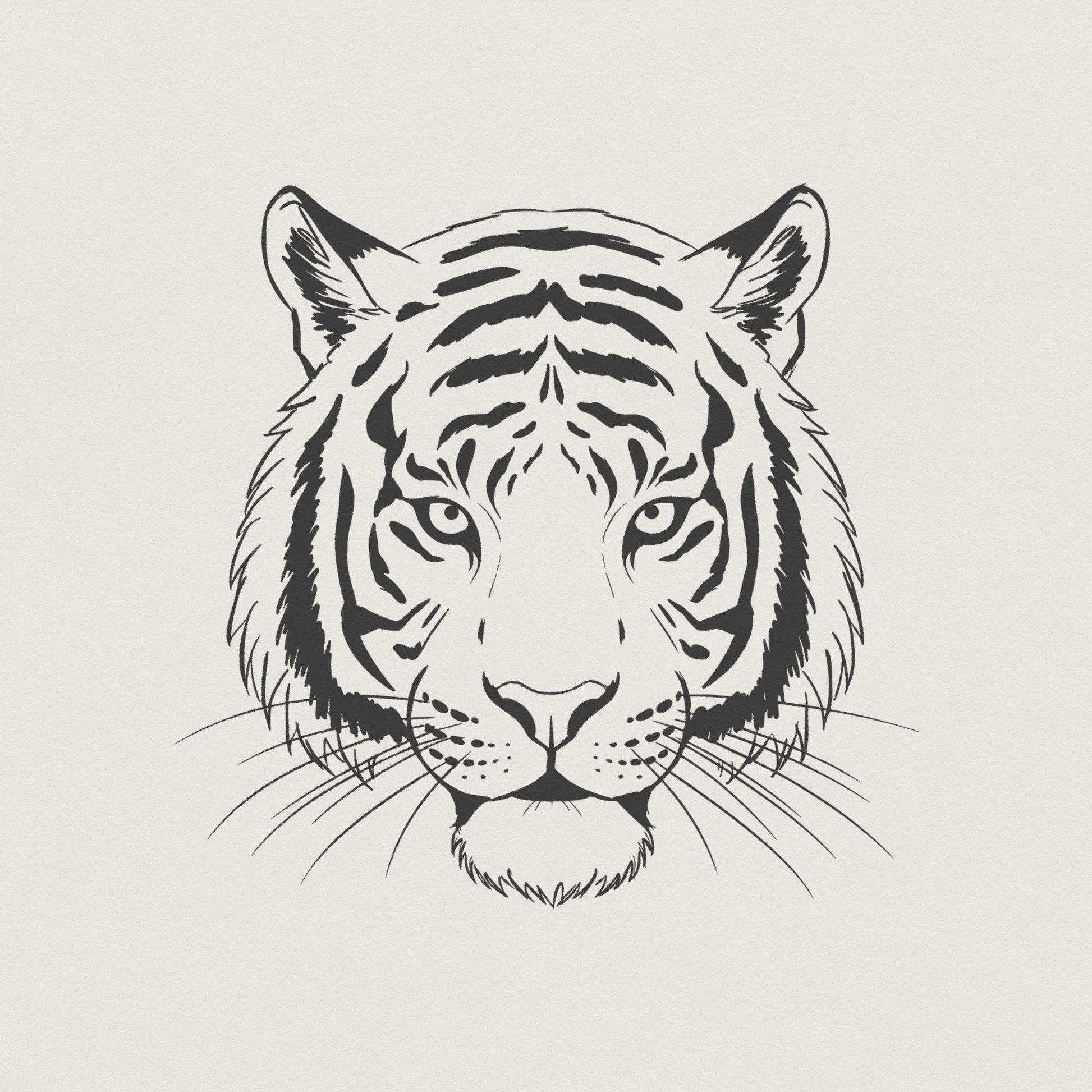 Majestic Tiger Head PNG, Wild Animal Art - 300 DPI Design for T-Shirt