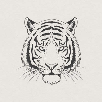 Majestic Tiger Head PNG, Wild Animal Art - 300 DPI Design for T-Shirt