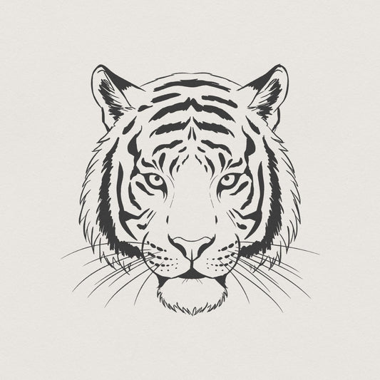 Majestic Tiger Head PNG, Wild Animal Art - 300 DPI Design for T-Shirt