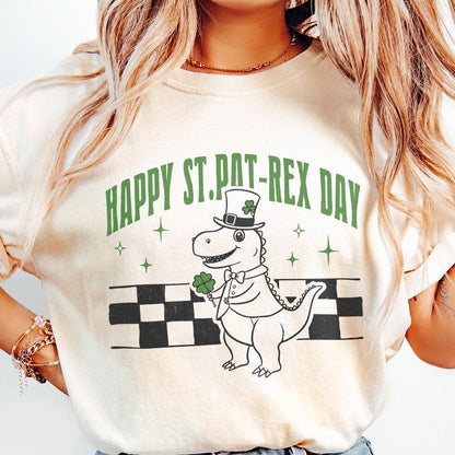 Happy St.Pat-Rex Day PNG, St Patricks Day PNG - 300 DPI Design for T-Shirt