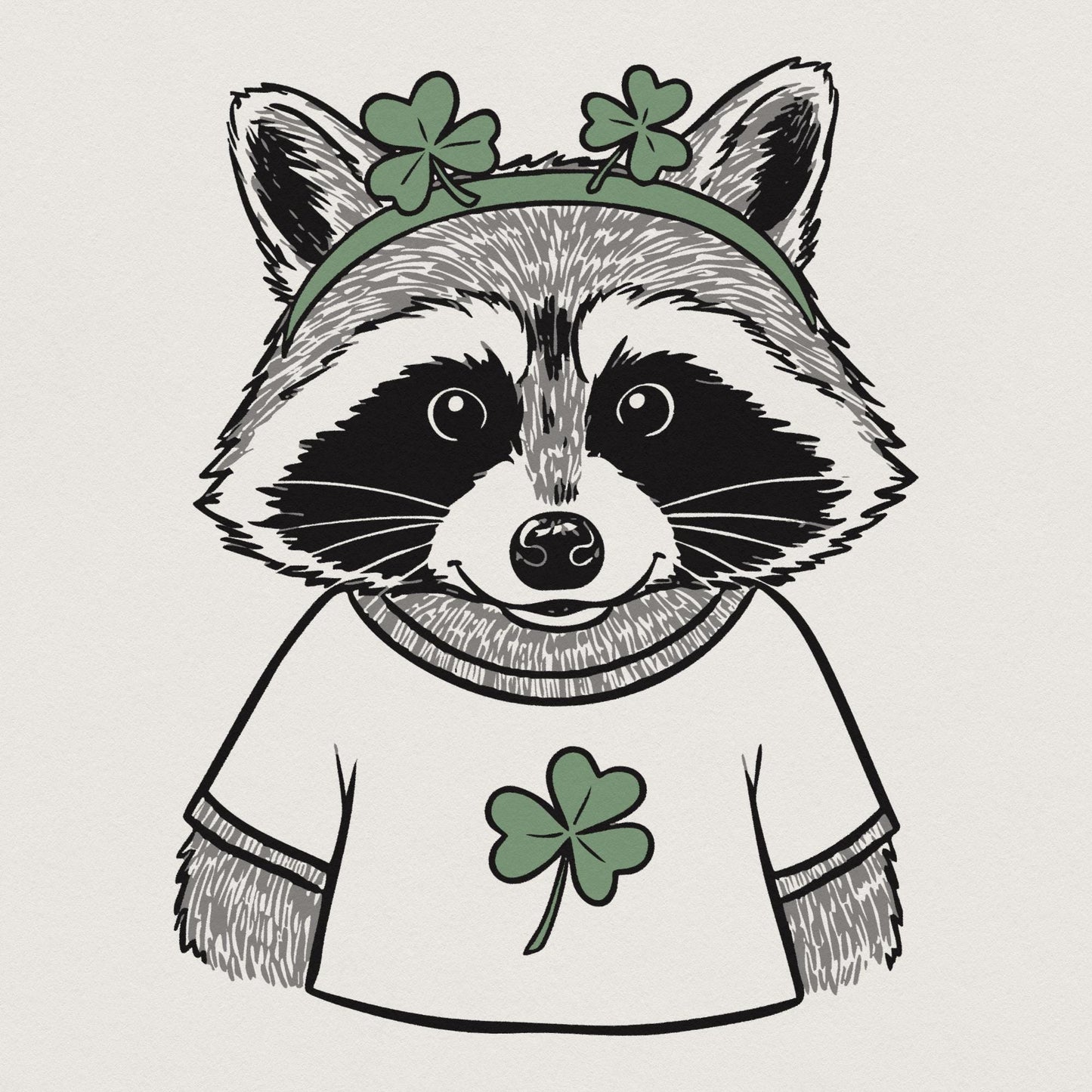 Funny Raccoon St Patrick's Day PNG, Retro St Patricks Day PNG - 300 DPI