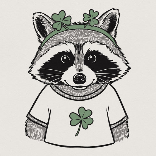 Funny Raccoon St Patrick's Day PNG, Retro St Patricks Day PNG - 300 DPI