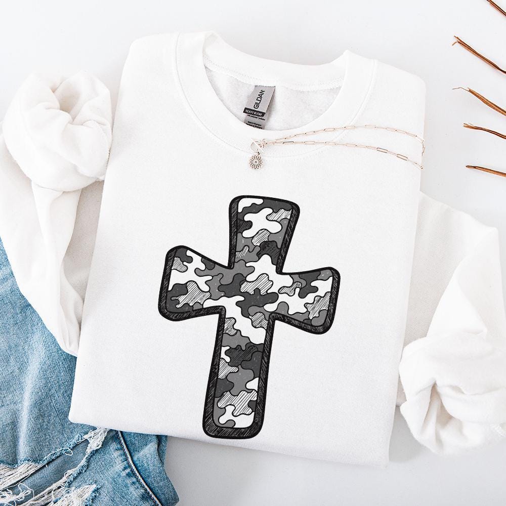 Retro Camo Cross PNG, Pocket Cross - 300 DPI Design for T-Shirt
