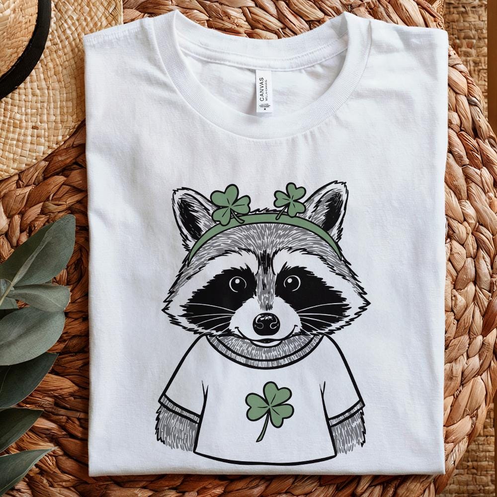 Funny Raccoon St Patrick's Day PNG, Retro St Patricks Day PNG - 300 DPI