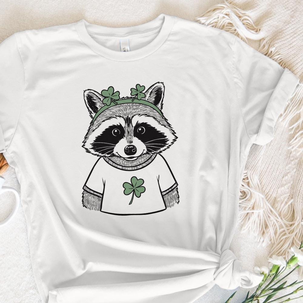 Funny Raccoon St Patrick's Day PNG, Retro St Patricks Day PNG - 300 DPI