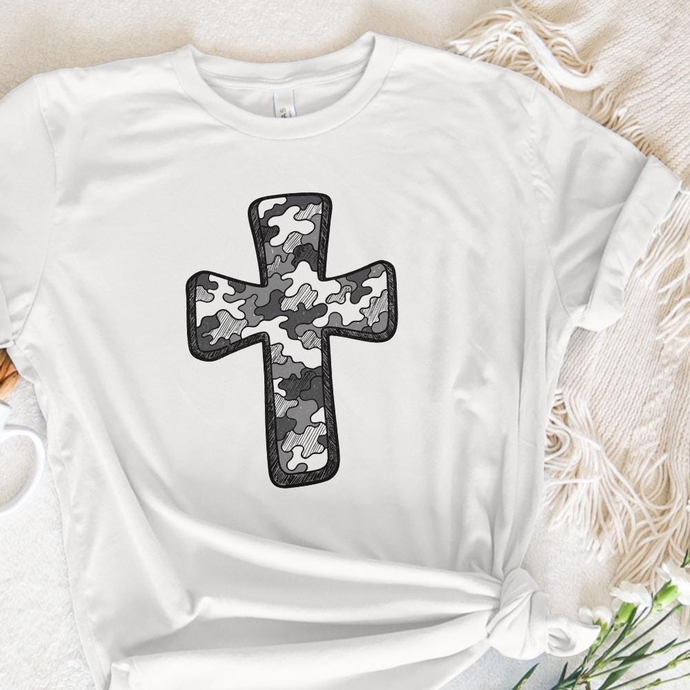 Retro Camo Cross PNG, Pocket Cross - 300 DPI Design for T-Shirt