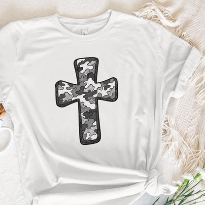 Retro Camo Cross PNG, Pocket Cross - 300 DPI Design for T-Shirt