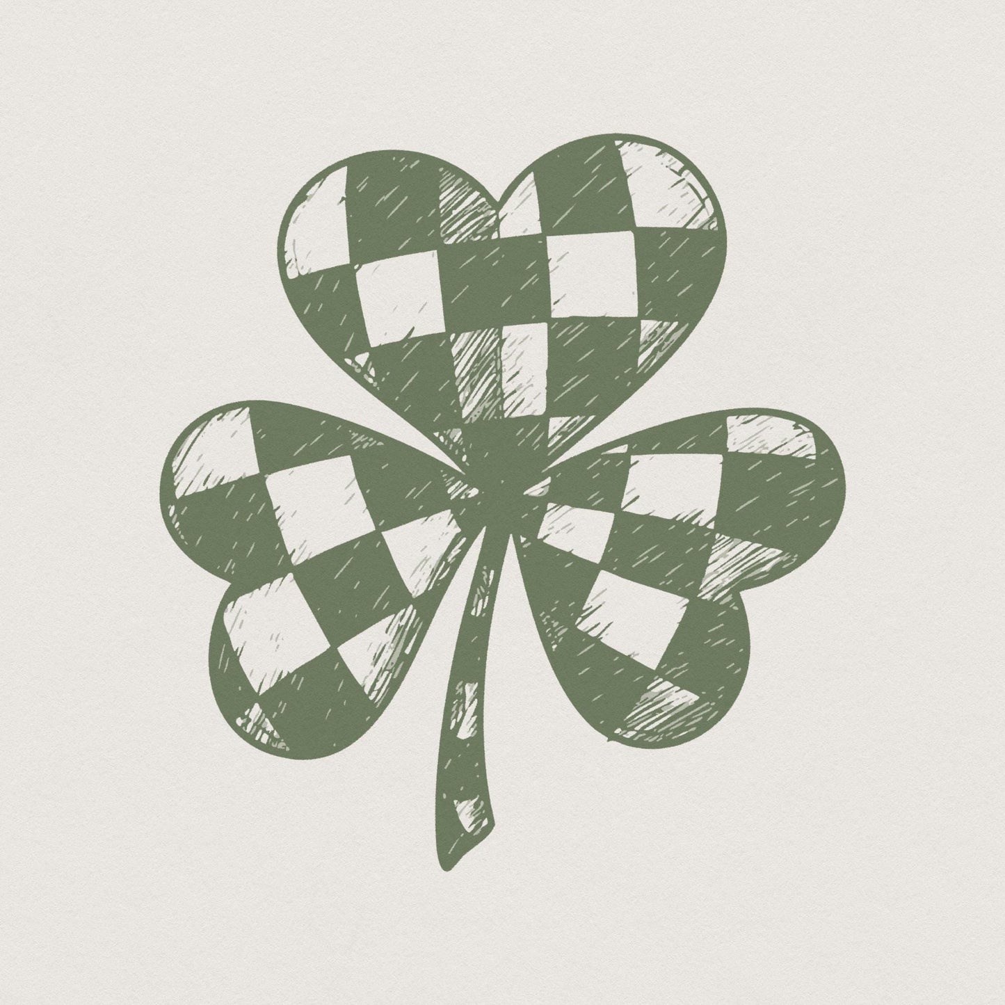 Lucky Clover PNG, Checkered Shamrock PNG - 300 DPI Design for T-Shirt