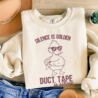 Silence is Golden Png, Sarcastic png - 300 DPI Design for T-Shirt