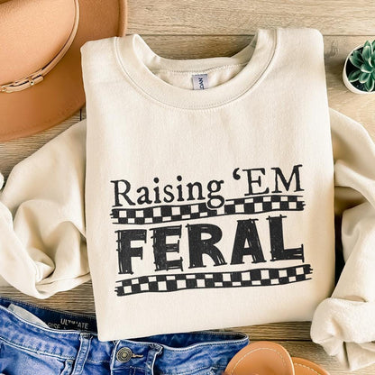 Raising 'Em Feral PNG Digital Design, funny mama designs - 300 DPI Design
