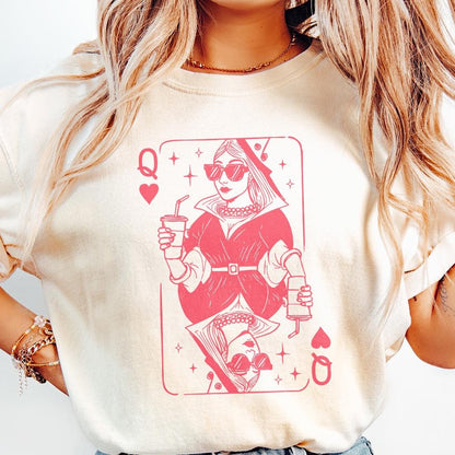 Queen of Hearts PNG, Valentine Hearts PNG - 300 DPI Design for T-Shirt