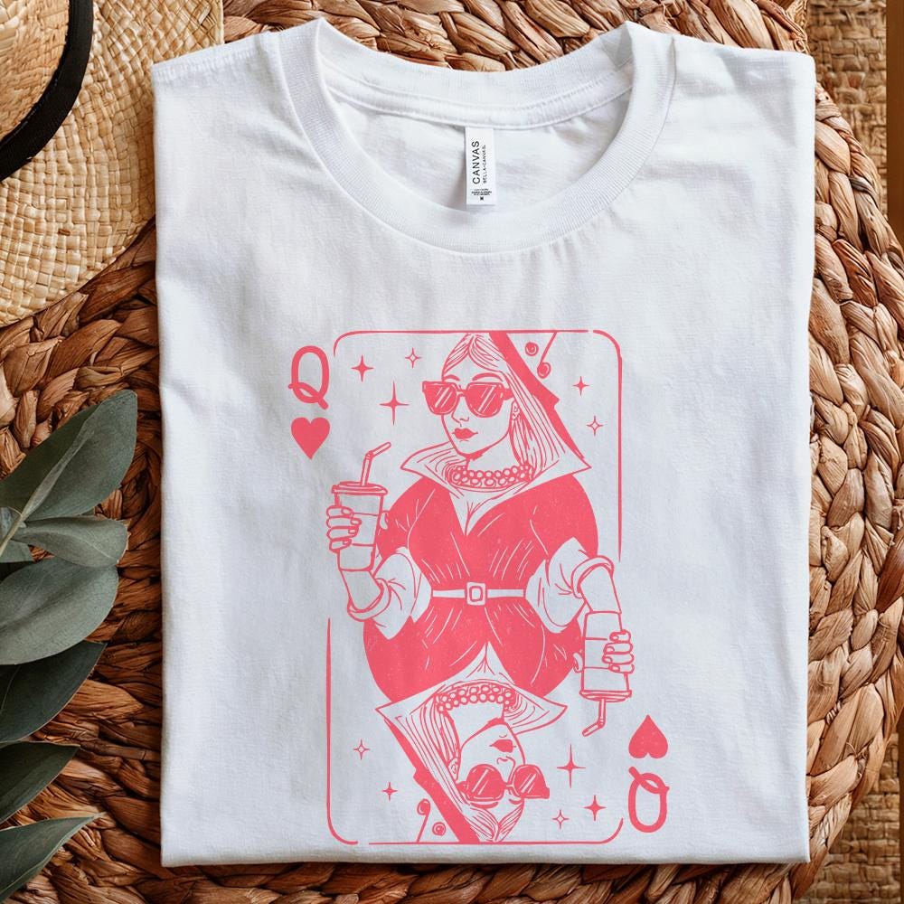 Queen of Hearts PNG, Valentine Hearts PNG - 300 DPI Design for T-Shirt