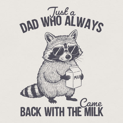 Just A Dad Who Always Came Back With The Milk Png, Retro Dad Raccoon