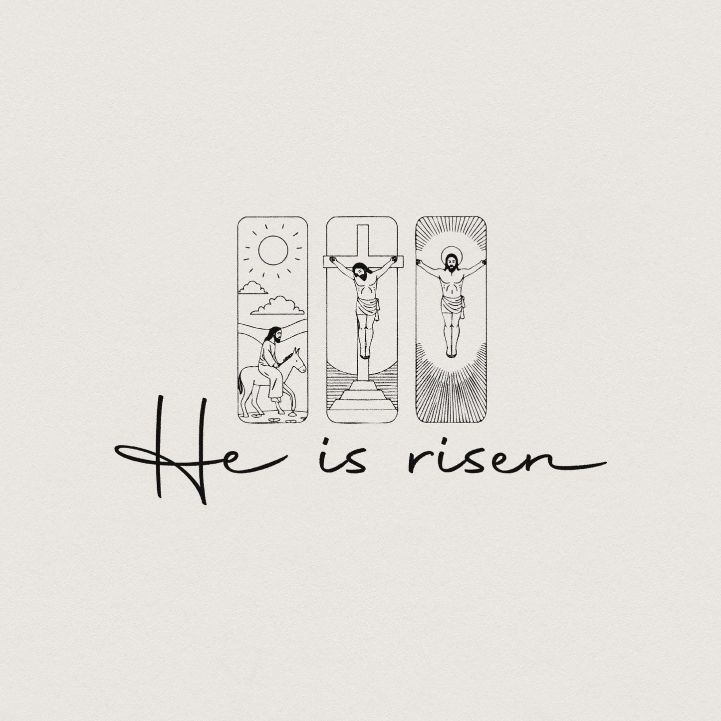 He Is Risen PNG, Easter Sublimation Design - 300 DPI Design for T-Shirt