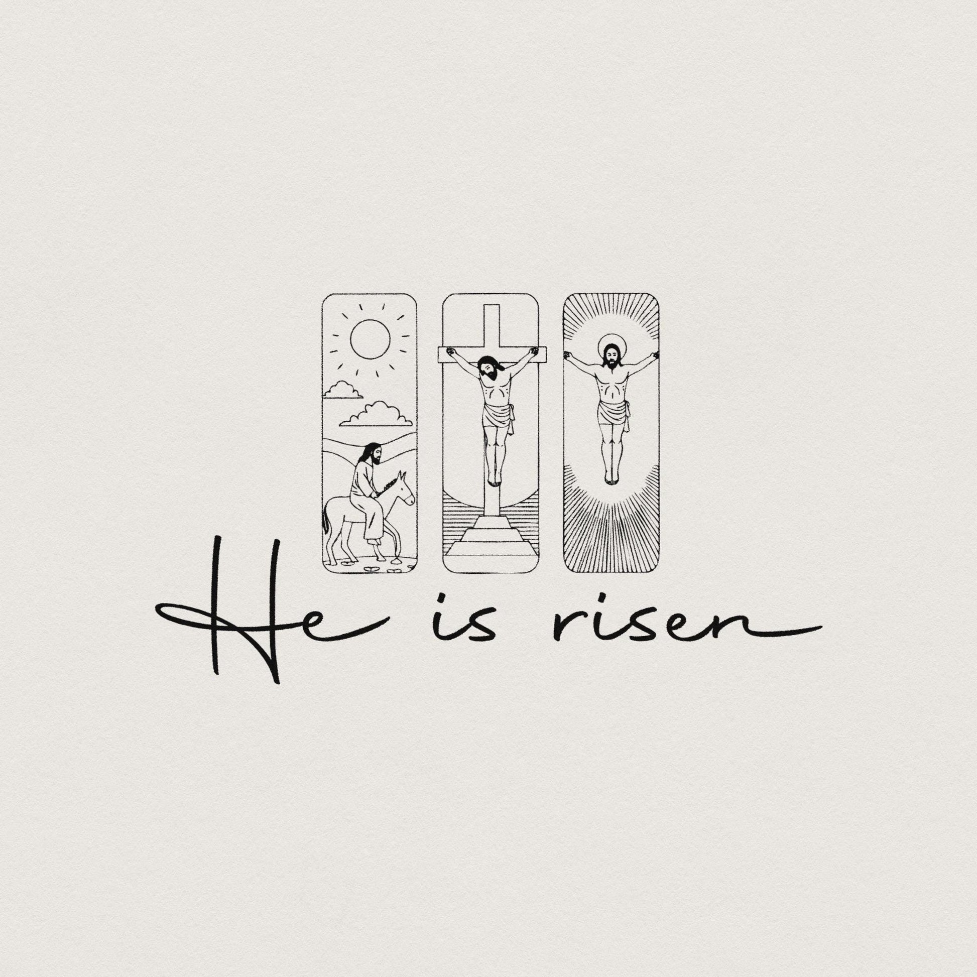 He Is Risen PNG, Easter Sublimation Design - 300 DPI Design for T-Shirt