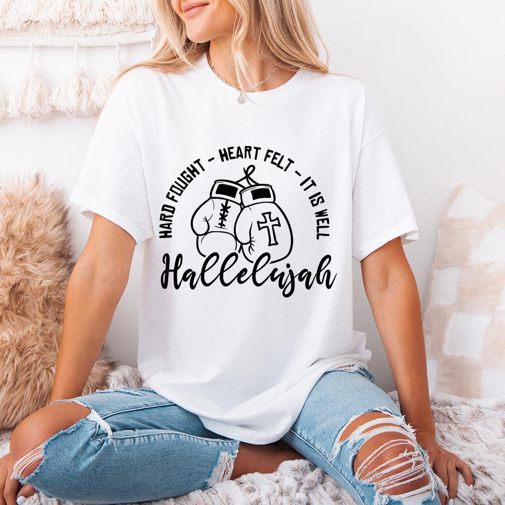 Hard Fought Hallelujah PNG, Faith Digital Design - 300 DPI Design for
