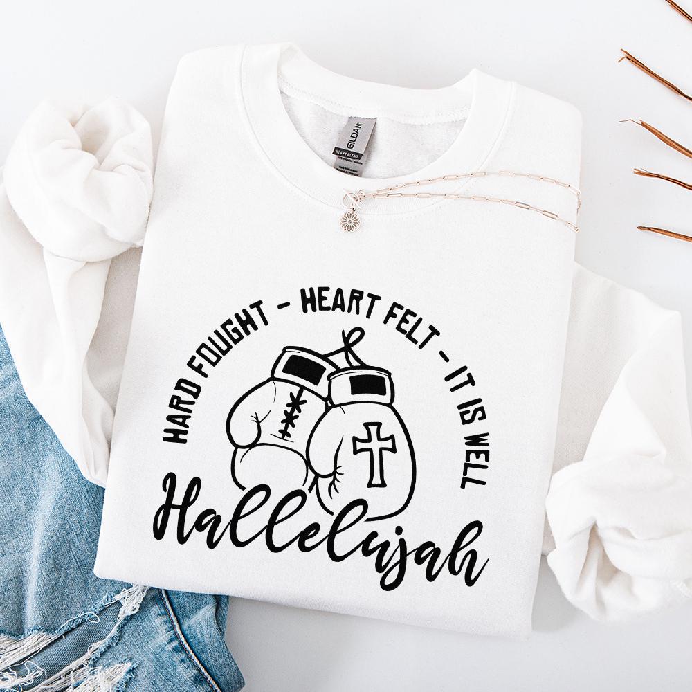 Hard Fought Hallelujah PNG, Faith Digital Design - 300 DPI Design for
