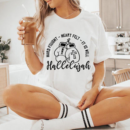 Hard Fought Hallelujah PNG, Faith Digital Design - 300 DPI Design for