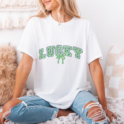 Lucky St Patricks Day PNG, Retro St Patrick Sublimation Design - 300 DPI