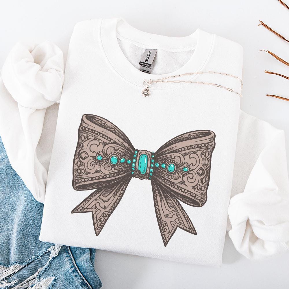 Western PNG Coquette Cowgirl Digital Download, Leather Bow Sublimation