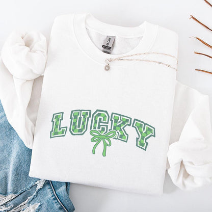 Lucky St Patricks Day PNG, Retro St Patrick Sublimation Design - 300 DPI