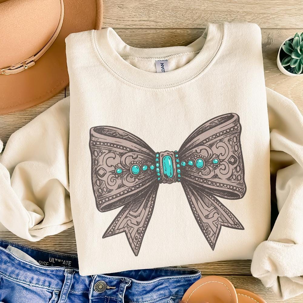 Western PNG Coquette Cowgirl Digital Download, Leather Bow Sublimation