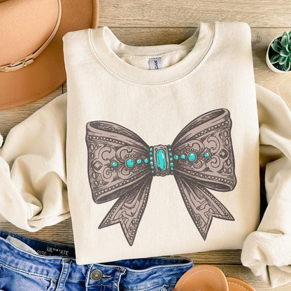 Western PNG Coquette Cowgirl Digital Download, Leather Bow Sublimation