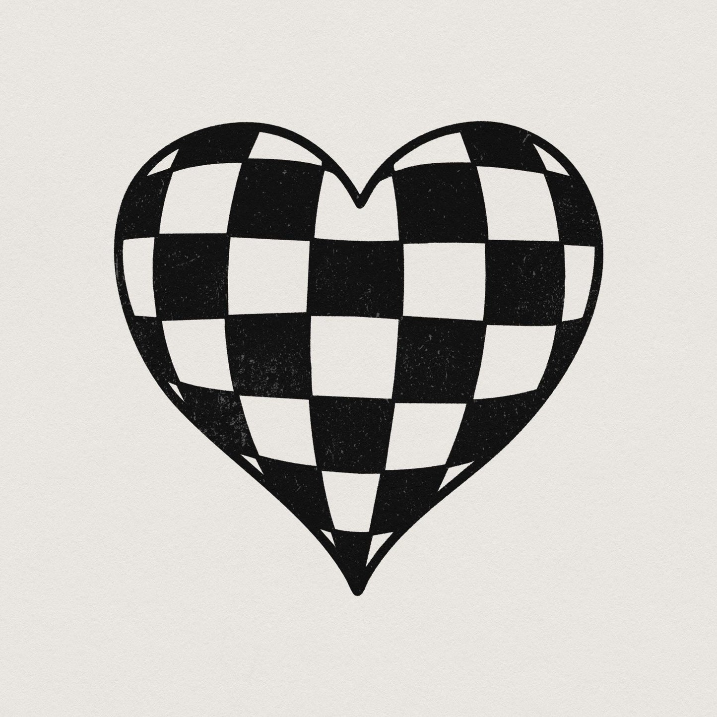 Checkered Heart PNG, Valentines Day Sublimation Design - 300 DPI Design