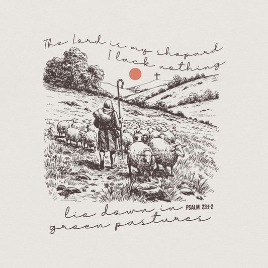 The Lord Is My Shepherd PNG, Easter Christian png - 300 DPI Design for