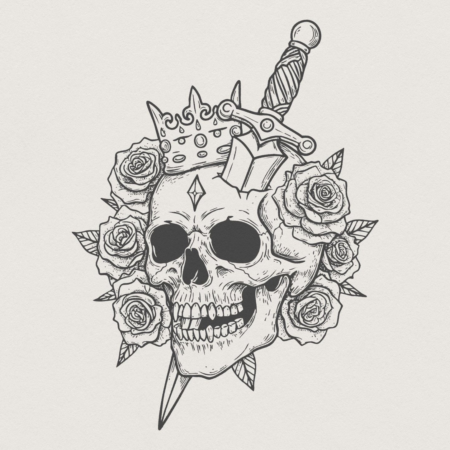 Skull Knife png, Skull Shirt png - 300 DPI Design for T-Shirt