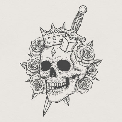 Skull Knife png, Skull Shirt png - 300 DPI Design for T-Shirt