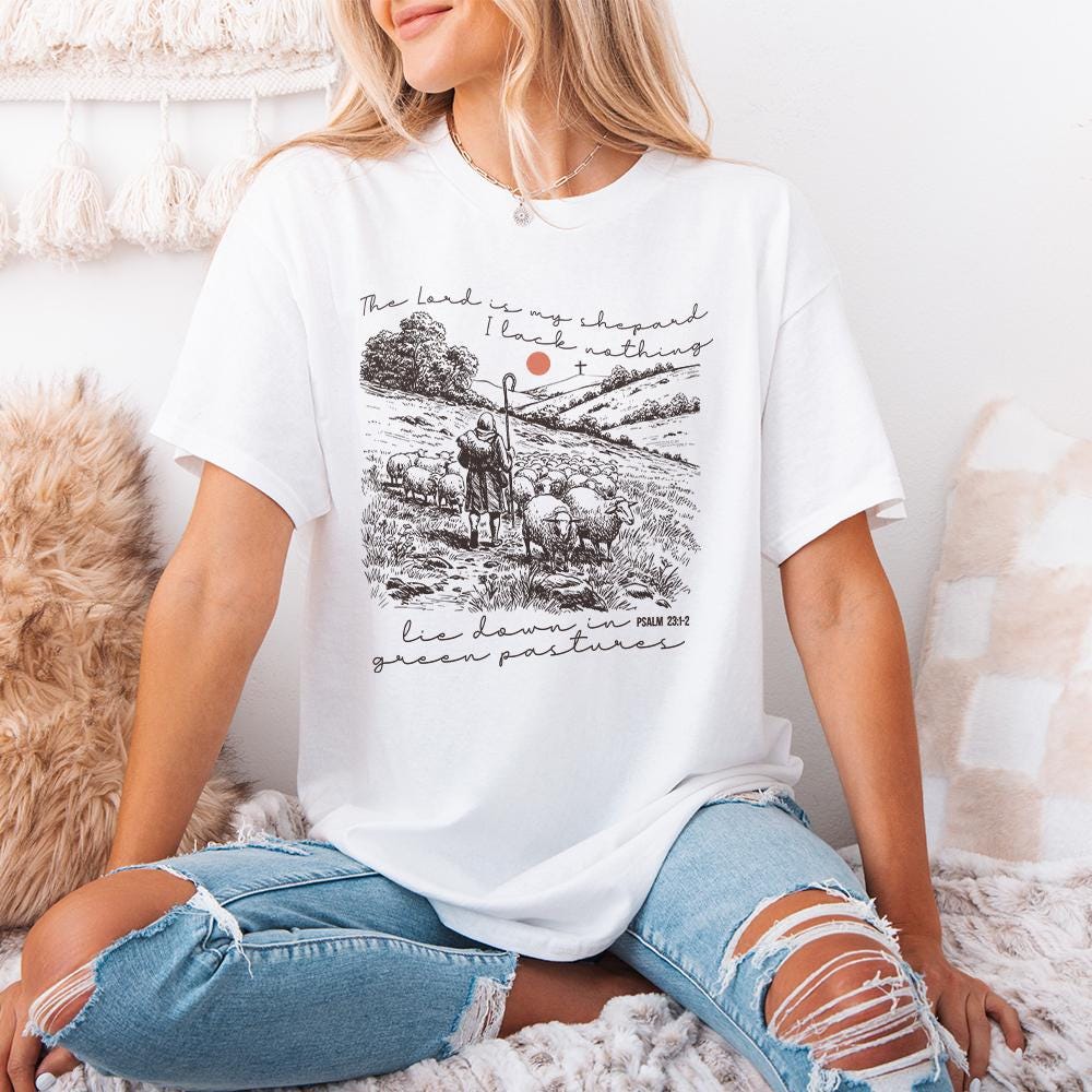 The Lord Is My Shepherd PNG, Easter Christian png - 300 DPI Design for