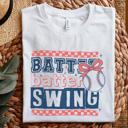 Retro Baseball PNG, Batter Batter Swing Baseball Mom Art - 300 DPI Design