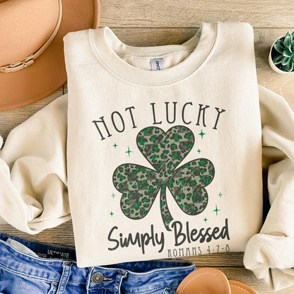 Not Lucky Simply Blessed PNG, St Patricks Day Sublimation Design - 300