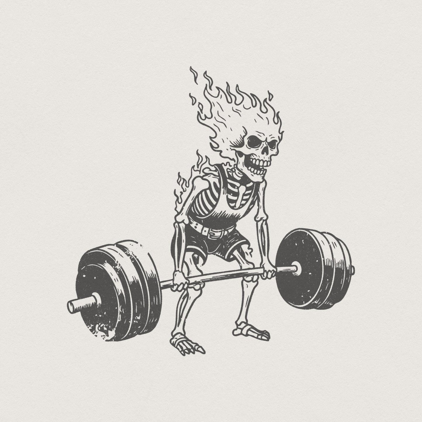 Skeleton Deadlift png, Gym Workout PNG - 300 DPI Design for T-Shirt