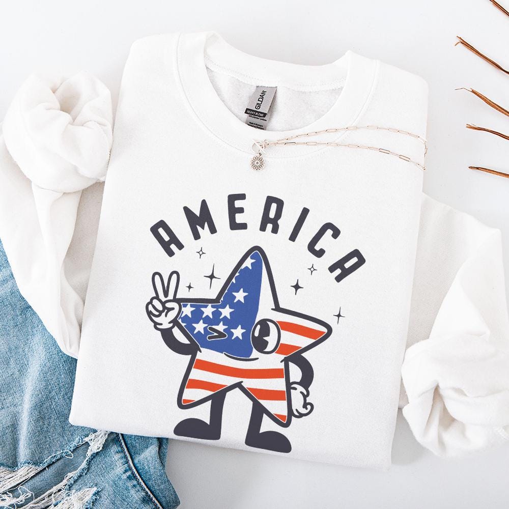 Retro America PNG, 4th of July PNG - 300 DPI Design for T-Shirt