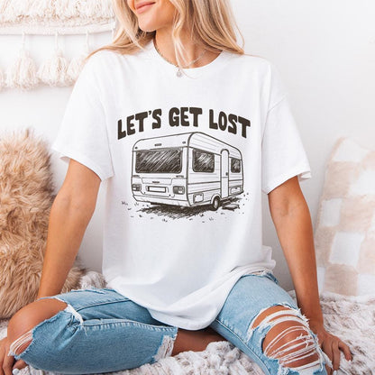 Let's Get Lost png, Mountain Adventure PNG - 300 DPI Design for T-Shirt