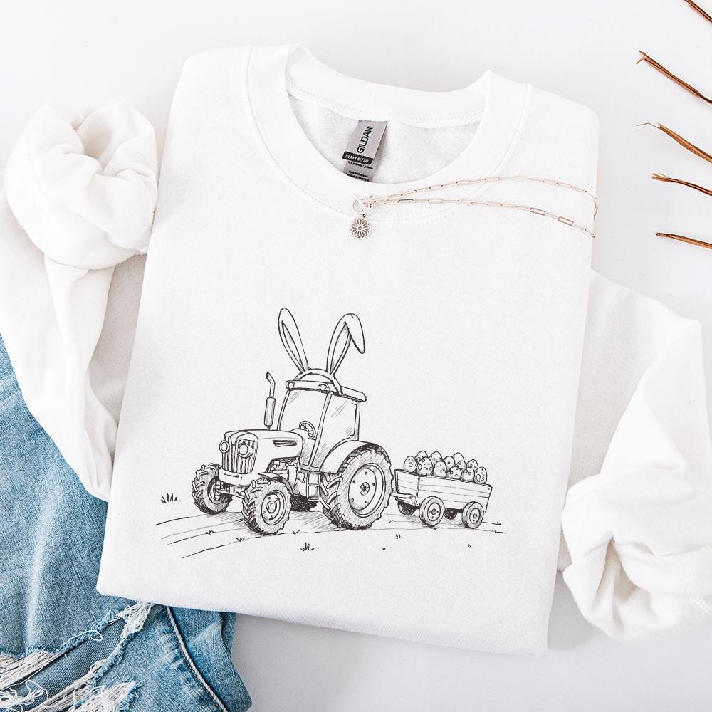 Farm Tractor Sublimation, Easter Tractor PNG - 300 DPI Design for T-Shirt