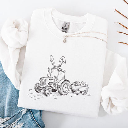 Farm Tractor Sublimation, Easter Tractor PNG - 300 DPI Design for T-Shirt