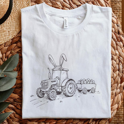 Farm Tractor Sublimation, Easter Tractor PNG - 300 DPI Design for T-Shirt