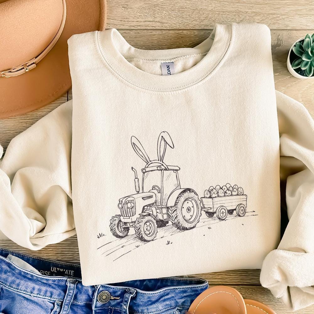 Farm Tractor Sublimation, Easter Tractor PNG - 300 DPI Design for T-Shirt