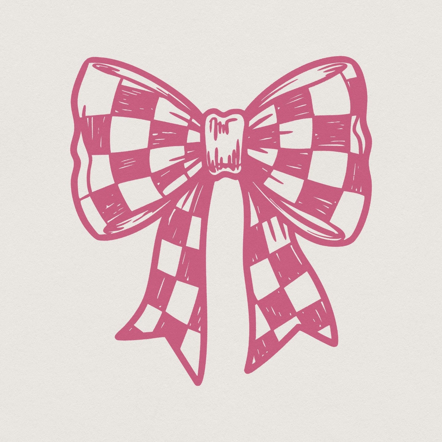 Checkered Bow PNG, Coquette Bow PNG - 300 DPI Design for T-Shirt