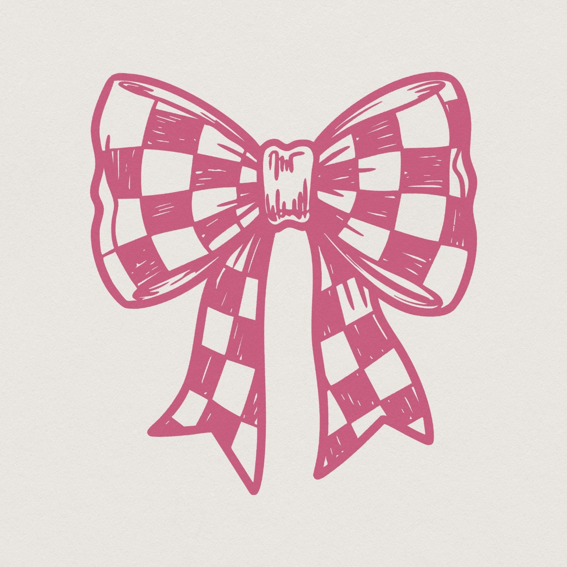 Checkered Bow PNG, Coquette Bow PNG - 300 DPI Design for T-Shirt