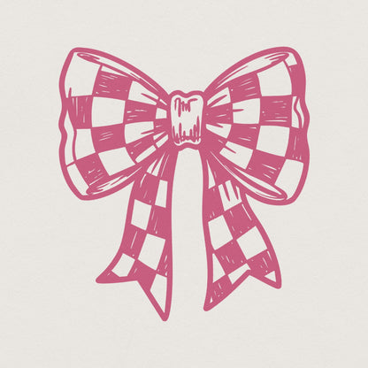 Checkered Bow PNG, Coquette Bow PNG - 300 DPI Design for T-Shirt